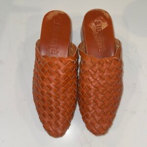 Aldo Brown Woven Leather Mules